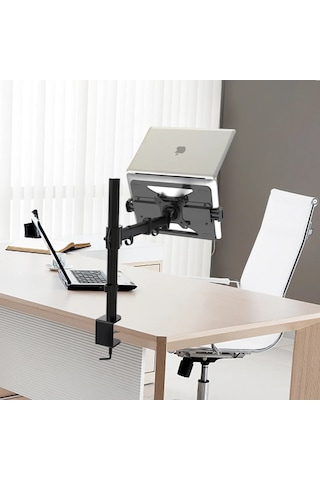 Exvega Ayarlanabilir Aliminyum Laptop Standı Vesa Bağlantılı Monitör Kolu Uyumlu Ex789