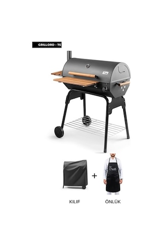 Grillord-75 Kömürlü Barbekü Mangal Önlük Ve Kılıf Hediyeli