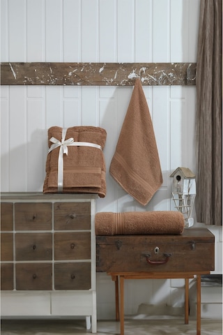 2li Banyo Havlu Seti 90x160cm +50x90cm Ds Kahve Kahve