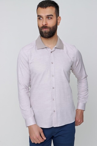 Efor G 1491 Slim Fit Bej Spor Gömlek Bej