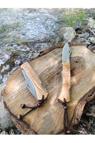 El Yapımı Outdoor Kamp Çakısı Açık Kahverengi