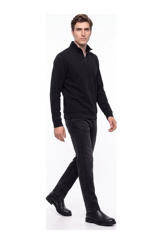 Mustang Antrasit Erkek Fermuarlı Basic Nakışlı Sweatshirt M6wm-swt1591