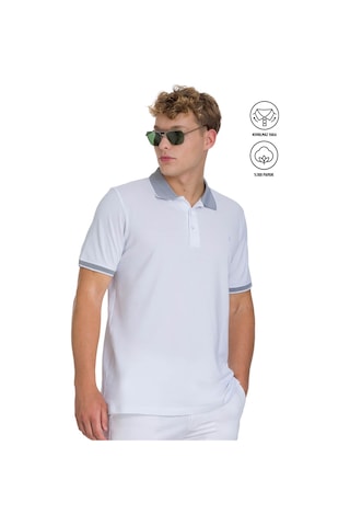 Hatemoğlu Beyaz Regular Fit 100% Pamuklu Polo Yaka Tişört 1999777 Beyaz-02