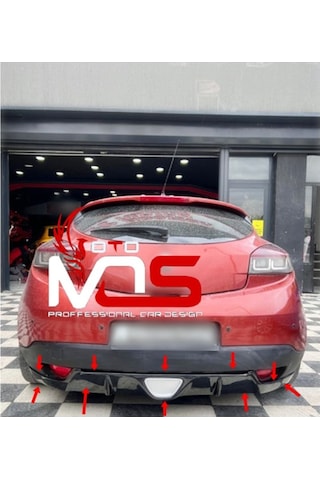 Renault Megane 3 Coupe Arka Difüzör Rs Görünüm Fiberglass Boyasız