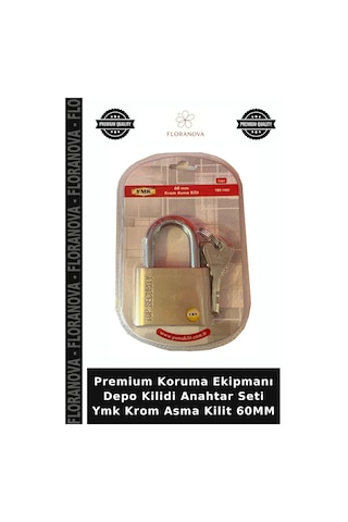 Premium Koruma Ekipmanı Depo Kilidi Anahtar Seti Ymk Krom Asma Kilit 60mm