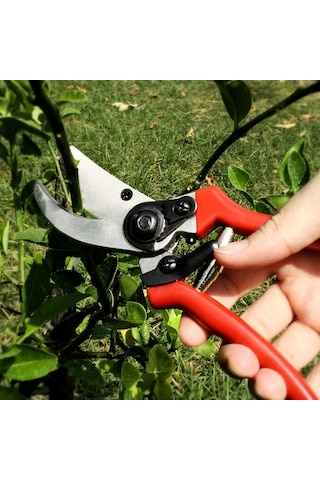 Suofeng Sk-5 Çelik Bıçaklı Bahçe Budama Makası, Ergonomik Tutamaklı, 20mm Genişliğe Kadar Dal Kesim, Şok Emici Yaylı Ve Kilitleme Mekanizması