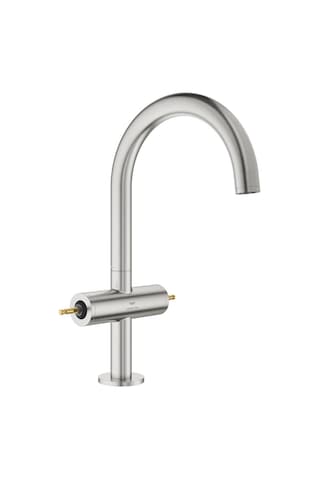 Grohe Atrio Private Collection 21134DC0 1/2" L-Boyut Tek Delikli Lavabo Bataryası Gümüş
