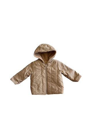 Verscon Kız / Erkek Bebek Peluş Fermuarlı Kapüşonlu Mont-11357-camel Camel