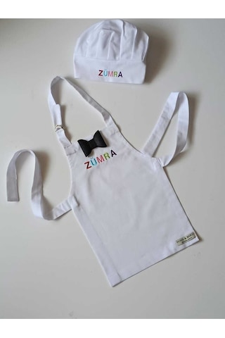 Moms And Babies Çocuk Mutfak Ve Etkinlik Önlüğü Beyaz Isimli Kişiye Özel Beyaz