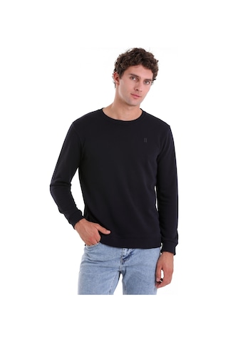 Hatemoğlu Lacivert Regular Fit Düz Pamuklu Bisiklet Yaka Sweatshirt Lacivert