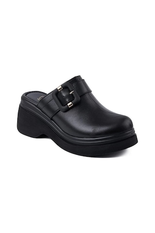 Beety 64030 Hakiki Deri Comfort Kadın Terlik Siyah
