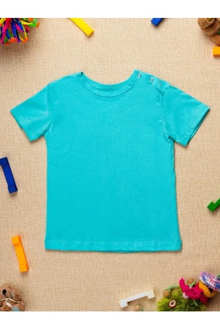 Chic Panda Çocuklar İçin Düğmeli Günlük Temel Tişört Seti 56163573 Turkuaz
