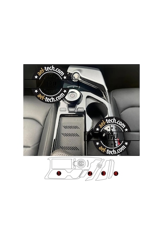 Kia Ev6 Uyumlu Vites Etrafı Piano Black Tpu Koruyucu 4lü Set 2022-2026