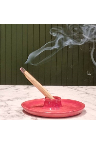 Gree Era Seramik Palo Santo Tütsülük - Tabak Kırmızı-2253