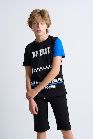 Alexander Gardi Alexandergardı Baskılı Çocuk T-shirt-şort İkili Takım Siyah - Mavi
