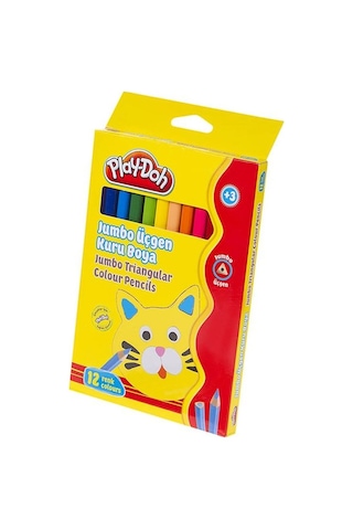 Play-doh 12 Renk Jumbo Üçgen Kuru Boya Ku008