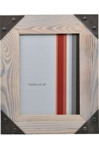 15X20Cm Metal Kenarlıklı Ahşap Fotoğraf Çerçevesi / Acr-Sf6561