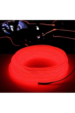 Ayrex Kırmızı Universal İp Neon Led Araç İçi Aydınlatma 12v Led İp Formlu Trim 2 Metre