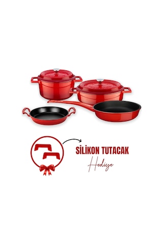 Lava Döküm 4x Trendy Serisi 7 Parça Tencere & Tava Seti 001