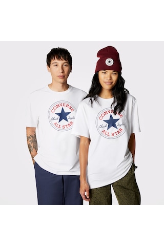 Converse Go-to All Star Patch Logo Unisex Beyaz T-shirt Düz 10025459 Beyaz