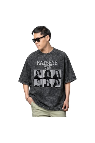 Sevbano Katseye Beautiful Chaos Kpop Müzik Grubu Baskılı Unisex Oversize Siyah