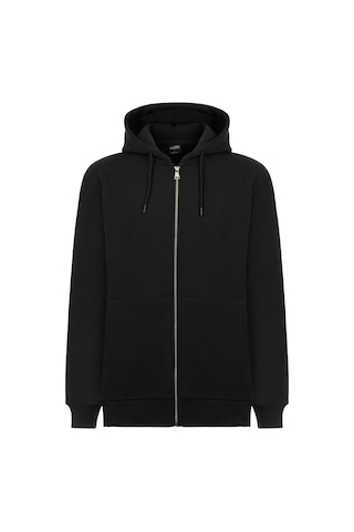 Mysport My Sport 5018 Erkek Yumuşacık Kapüşonlu Organik Pamuk Kanguru Cepli Regular Siyah Sweatshirt Siyah