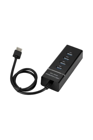 Siyah Usb Çoklayıcı 4 Port 3.0 30cm , Siyah 4 Girişli Port Hu