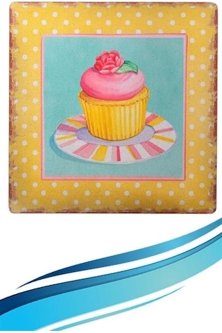 Decotown Duvar Panosu 40 40 Cup Cake Muffin Motifli Duvar Süsü Çok Renkli