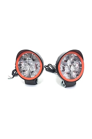 2 Adet 2 Modlu Motosiklet Led Far Takımı Flash Modu - Beyaz Işık 12v