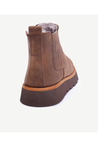 Yargıcı Deri Lastikli İçi Kürklü Bot 25kkay4012x 003 Kahverengi