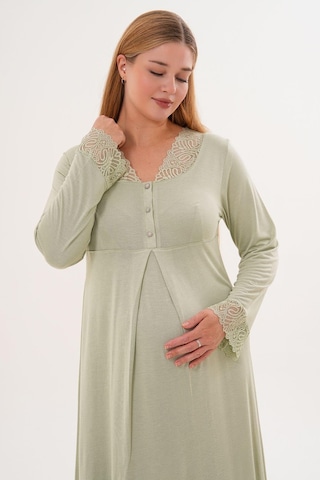 Mecit Pijama Mecit 6305 Yeşil Hamile Lohusa Gecelik