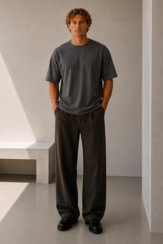 Alexandergardi Oversize Bisiklet Yaka T-shirt Gri