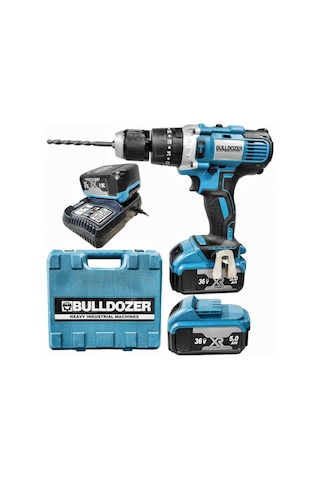 Bulldozer Darbeli 13 MM Metal Madren Çift Akülü Şarjlı VidalamaMatkap Usta Set