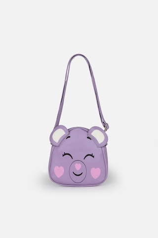 İcone Bag Panda Yüz Baskılı Kız Çocuk Omuz Çantası, Lila Kız Çocuk Çantası