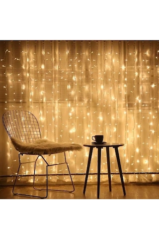 3x2 Metre 8 Fonksiyonlu Animasyonlu Perde Led Işık Kalın Telli Saçak Led Işık 240 Led Yılbaşı Işık Saçak Süsleme Gün Işığı
