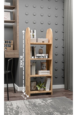 Oval Kitaplık,saksılık,çiçeklik,130 Cm,portatif Minifix Kurulum Atlantik Çam