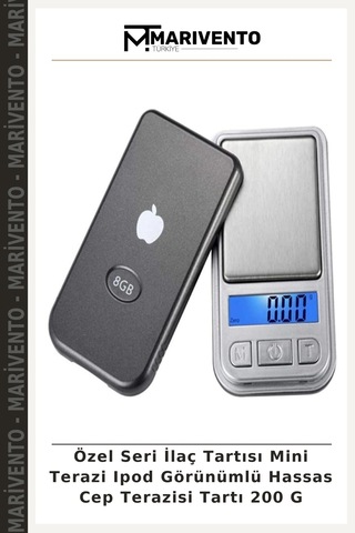 Özel Seri Tartısı Mini Terazi Ipod Görünümlü Hassas Cep Terazisi Tartı 200 G