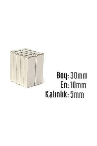 Neodyum Mıknatıs 30x10x5 Mm 5 Adet