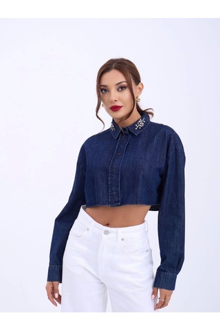 Defymoda 6603 Kot Bluz-mavi Mavi