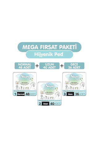 Sleepy Bio Natural Premium Plus Hijyenik Ped 124 Adet Ped Mega Fırsat Paketi