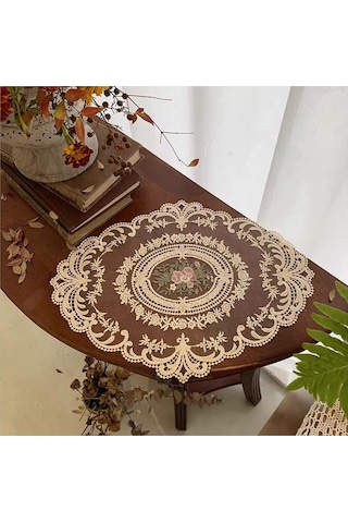 Ximistore9 6'lı Klasik Pudra Renkli Dikişli Masa Bezi Seti - Fransız Stili Örgü Desenli Yemek Bezi, Bardak Altlığı - Ev Dekorasyonu, Düzenleme Ve Korozyon Koruması İçin El Yapımı Bej