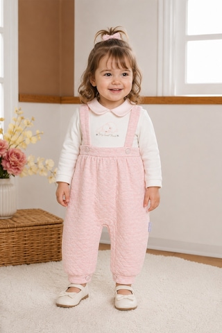 Babyhola Kız Bebek Salopet Görünümlü Tulum 13999 Pembe