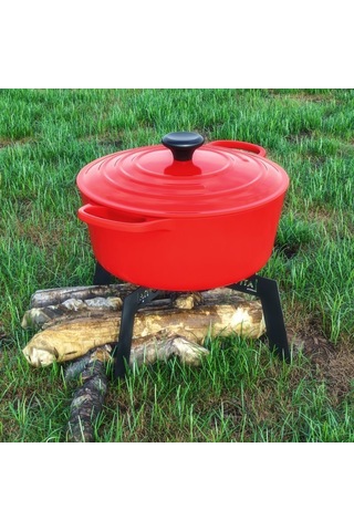 34 Cm Latnox OX+ Kamp Ocağı - Ateş Üstü Izgara - Kamp Malzemesi Siyah