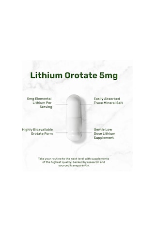 Lithium Orotate Highyl Bioavailable 5 Mg 240 Capsules