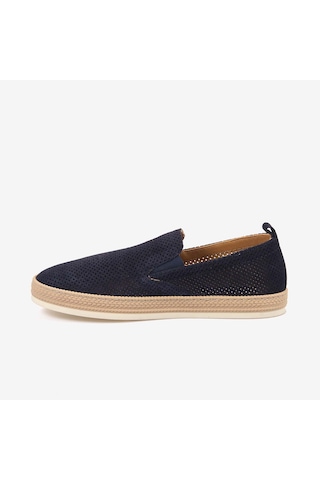 Kemal Tanca Andrea Giovanni Erkek Kauçuk Taban Süet Perfore Casual Loafer 5187 Lacivert