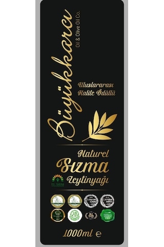 Büyükkarcı Naturel Sızma Zeytinyağı Teneke 1 L
