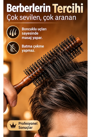 Professional 007 İnce Fön Isısına Dayanıklı Erkek Ve Kadın Saç Fırçası 0