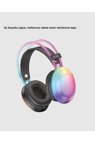 Ergonomik Rgb Bluetooth Kulaklık 3d Ses Yeni Nesil