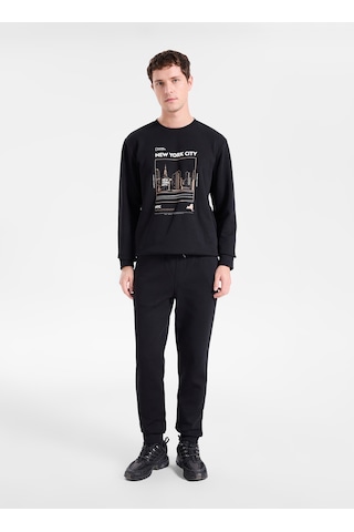 National Geographic N6wm-ea4120 Siyah Erkek Relaxed Yan Cep Fermuarlı Süprem Sweatpant