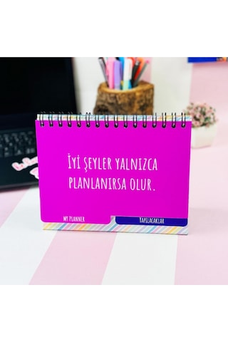 Badem Çiçeği Tasarımlı Konuşan Planner 1227 Renkli